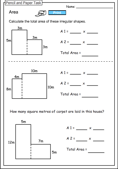 Calculating the Area of Irregular Shapes - Click to download.