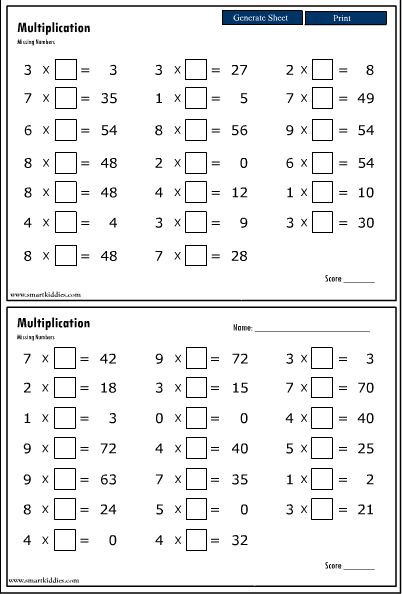 1X online  number create worksheets missing  missing 10X  skills with   number, tables a Mathematics