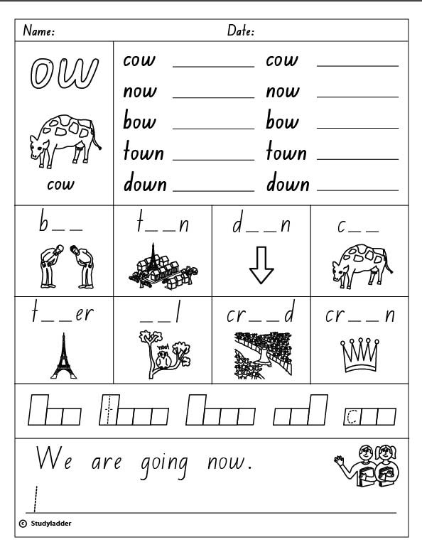 phonics worksheet au Digraph skills activity Vowel interactive English online,