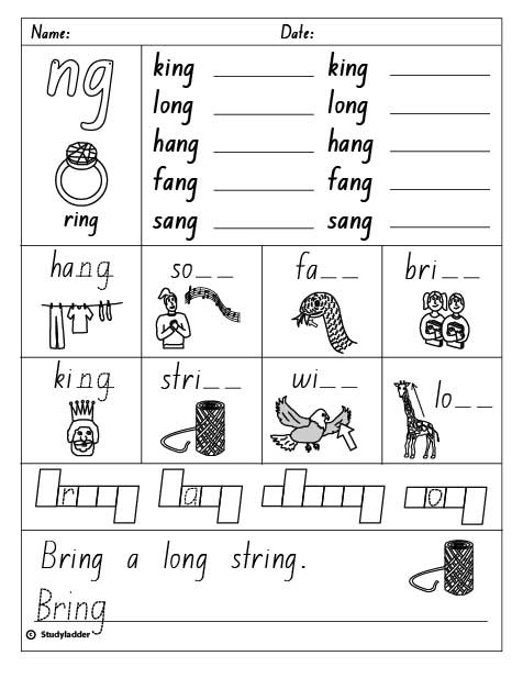 Final Consonant Digraph ng English Skills Online Interactive Activity Lessons